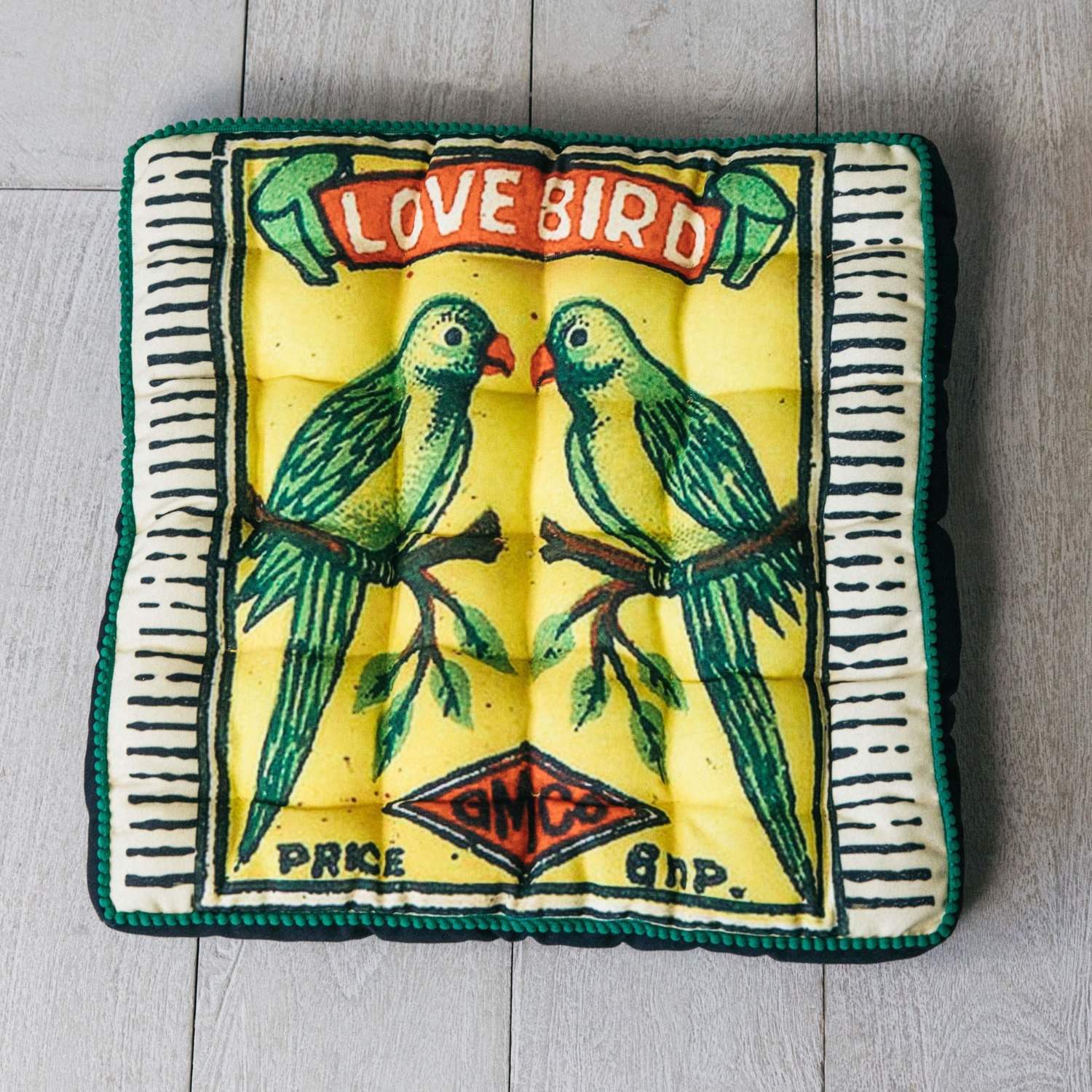 An image of Love Birds Matchbox Seat Pad
