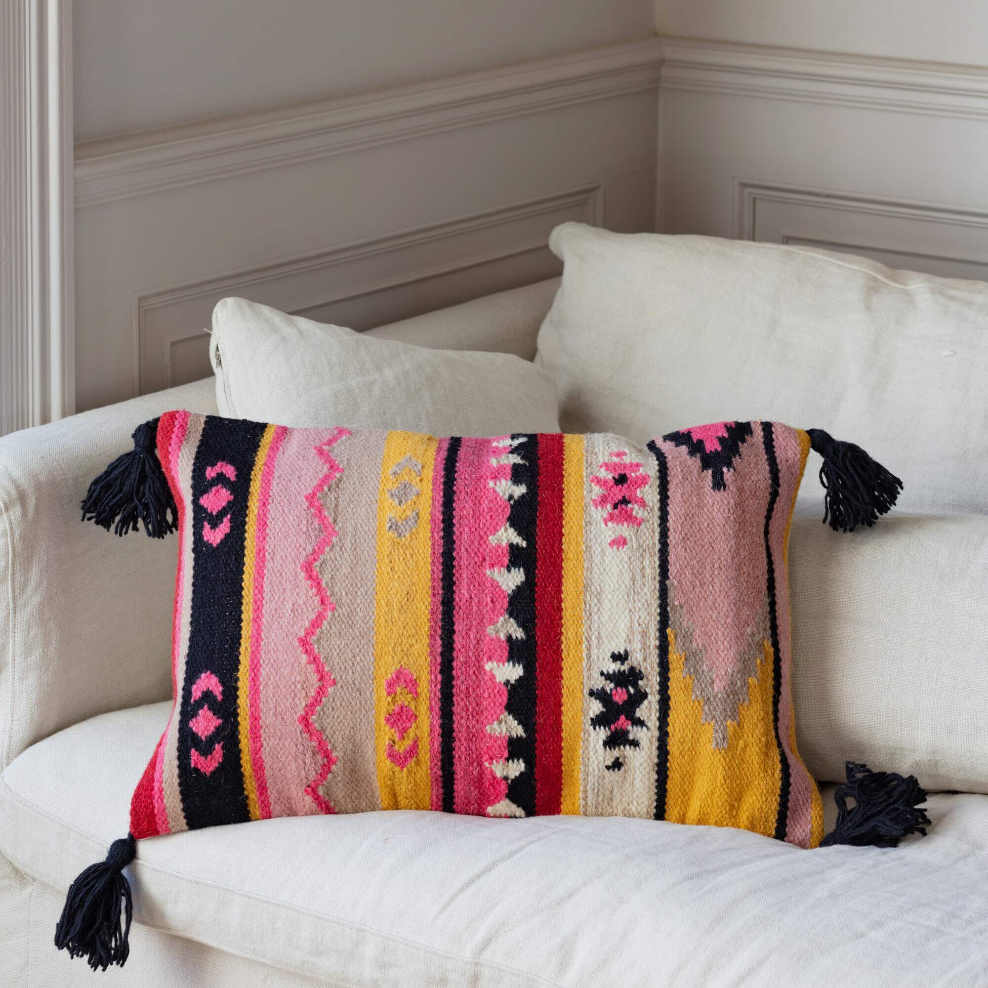 Read more about Graham and green asmee rectangular chevron cushion