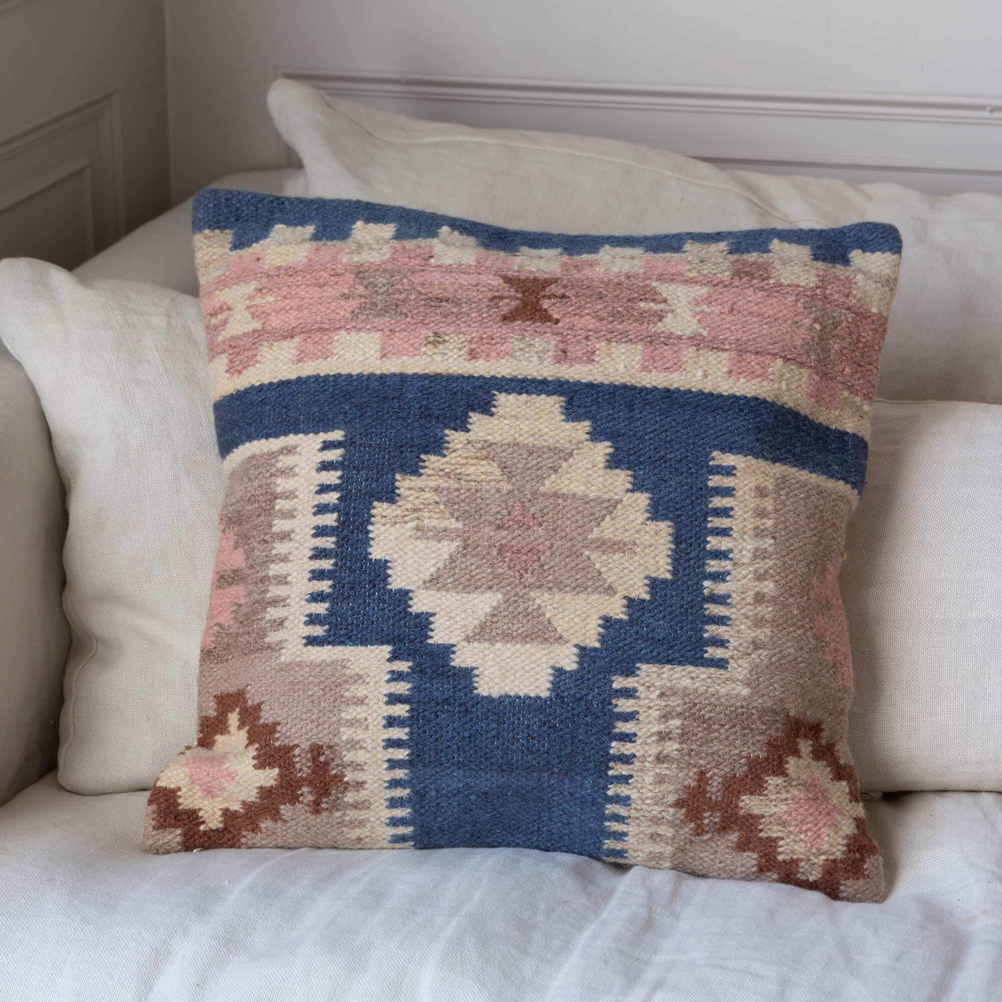 Photo of Graham and green asmee square blue cushion