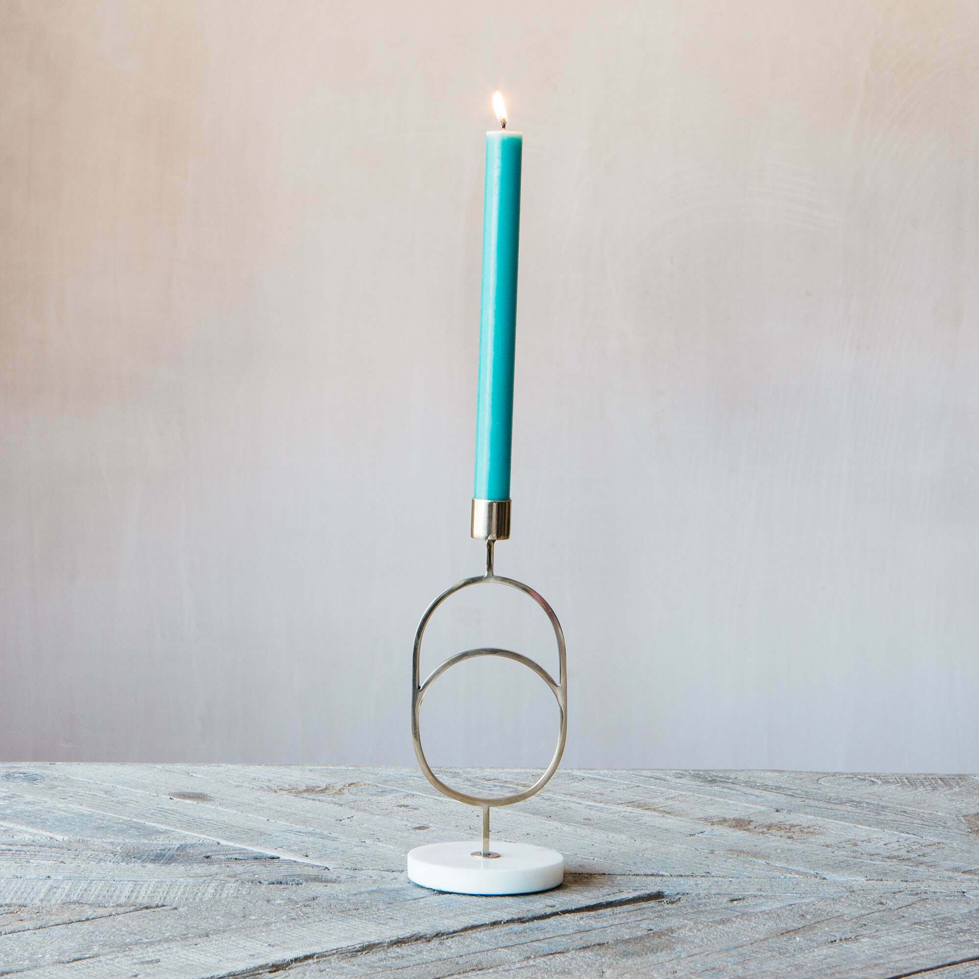 Photo of Graham and green layla brass and marble candle holder
