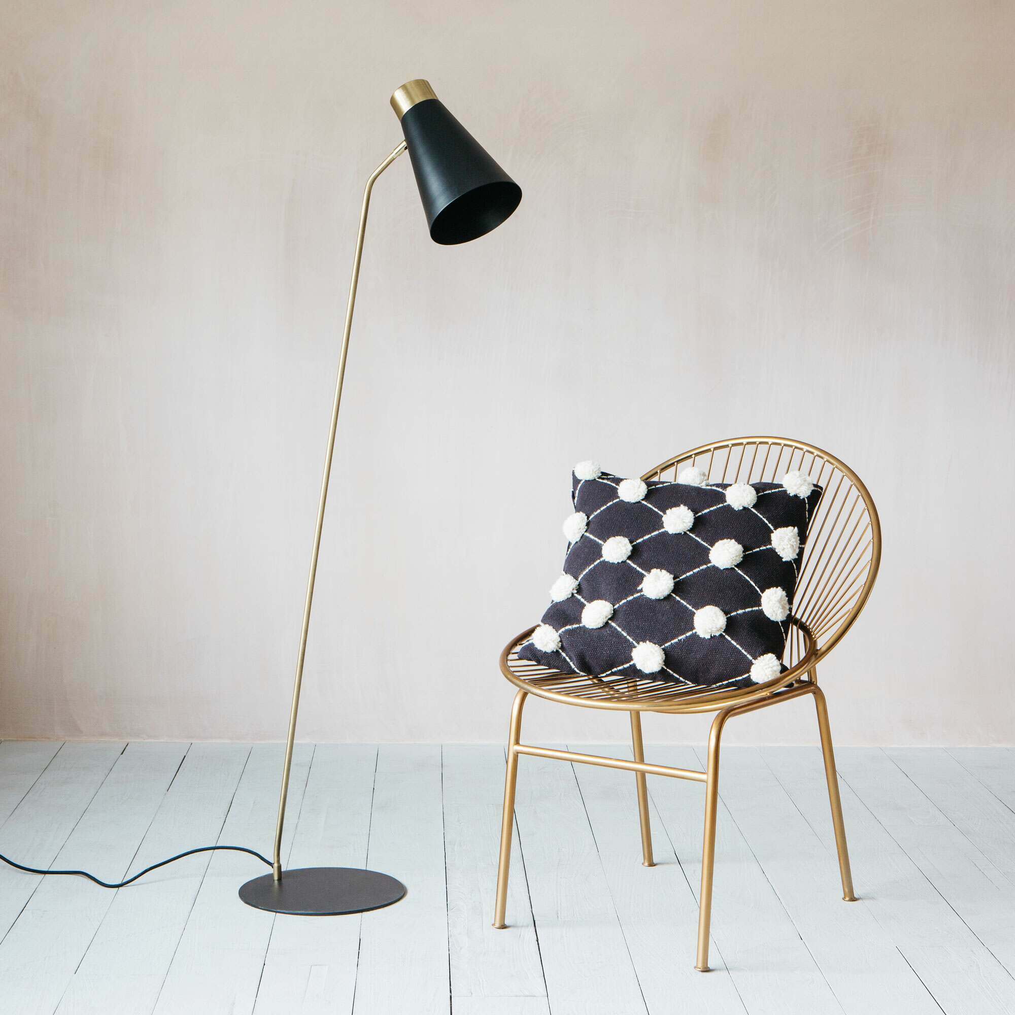 Graham And Green Chase Black Floor Lamp