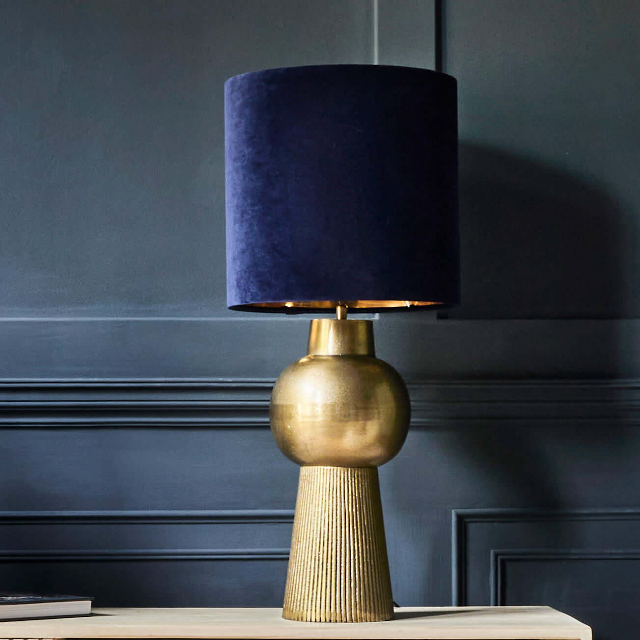 Photo of Graham and green tall brika round bronze table lamp