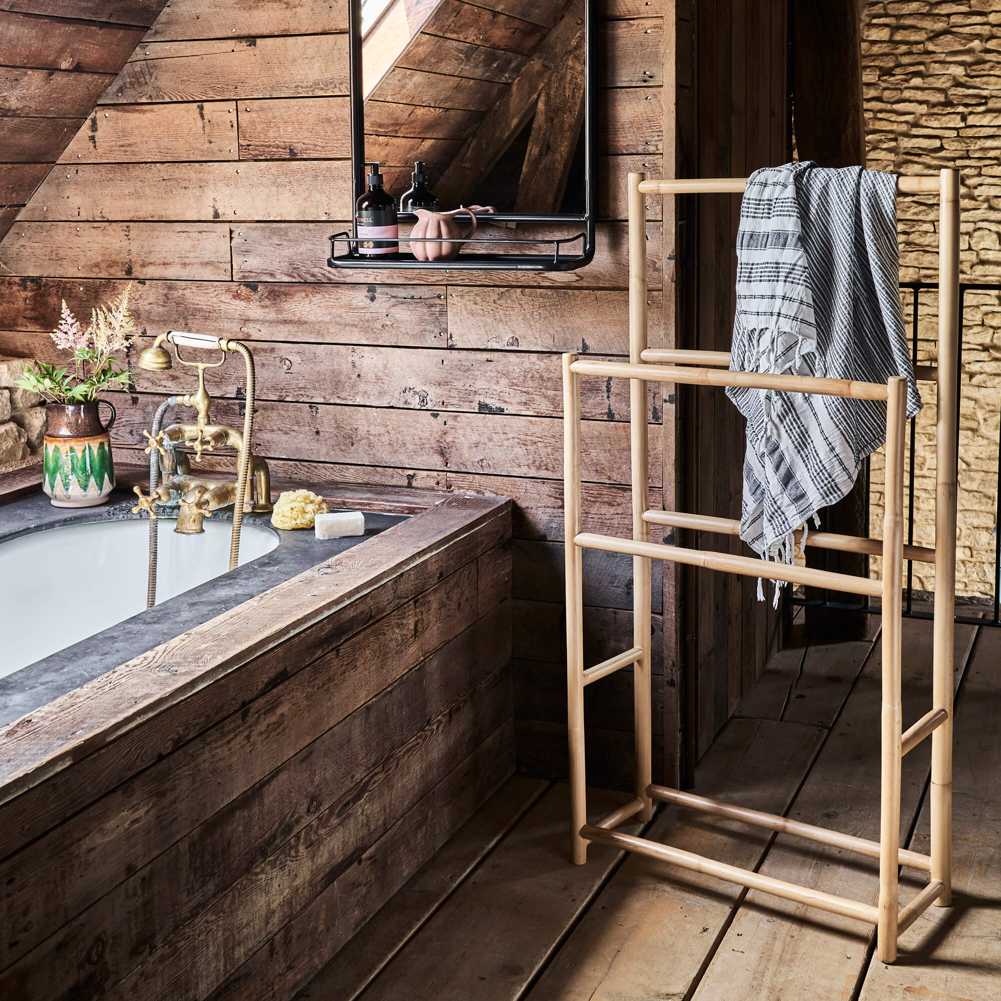 Read more about Graham and green bamboo freestanding towel rail