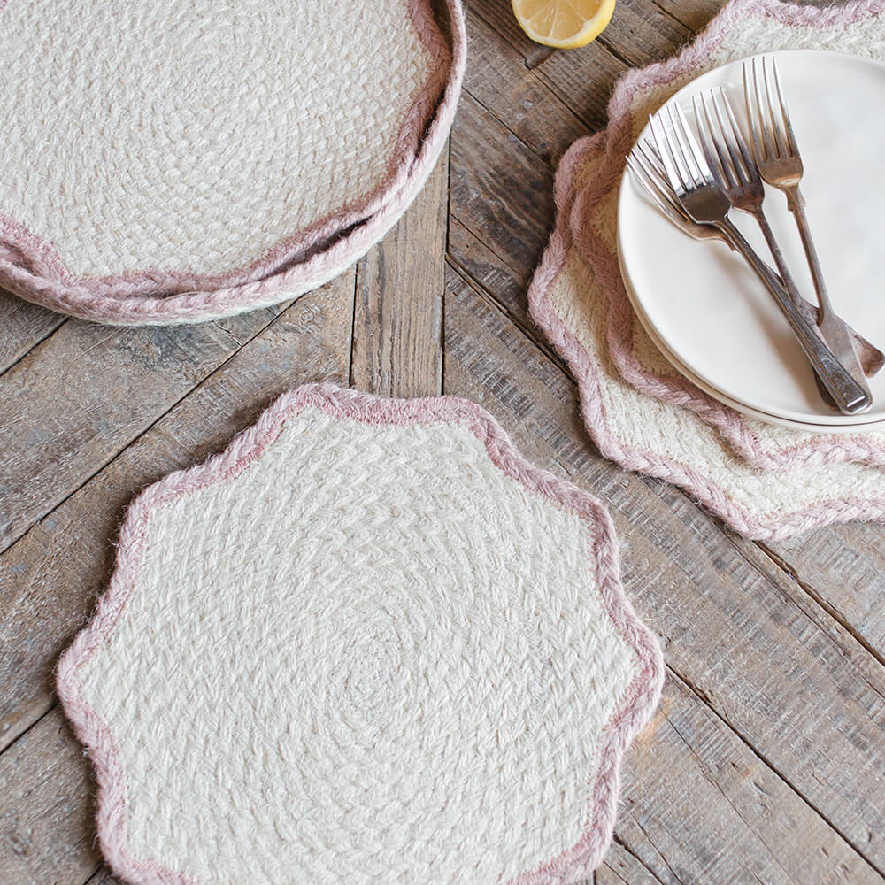 Graham And Green Set Of Six Pink Flora Placemats