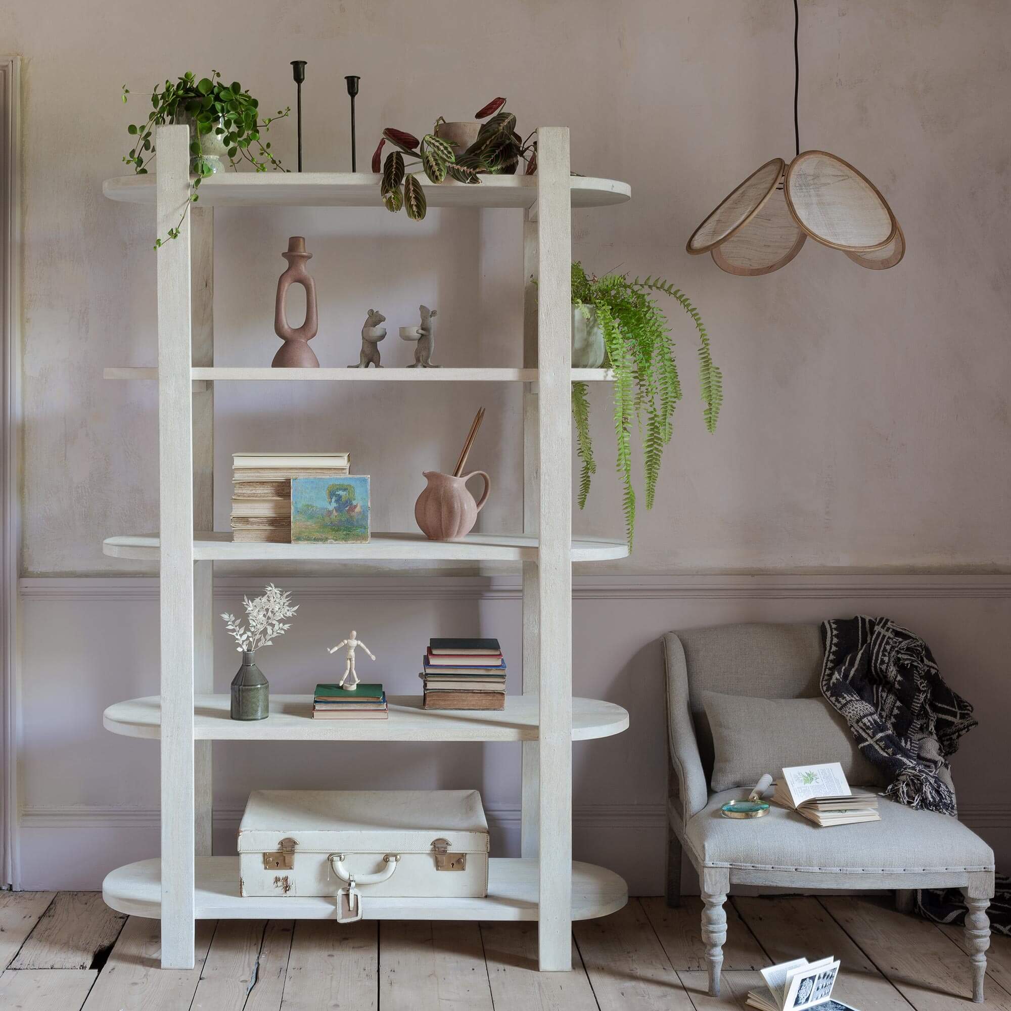 Read more about Graham and green mila white wooden shelving unit