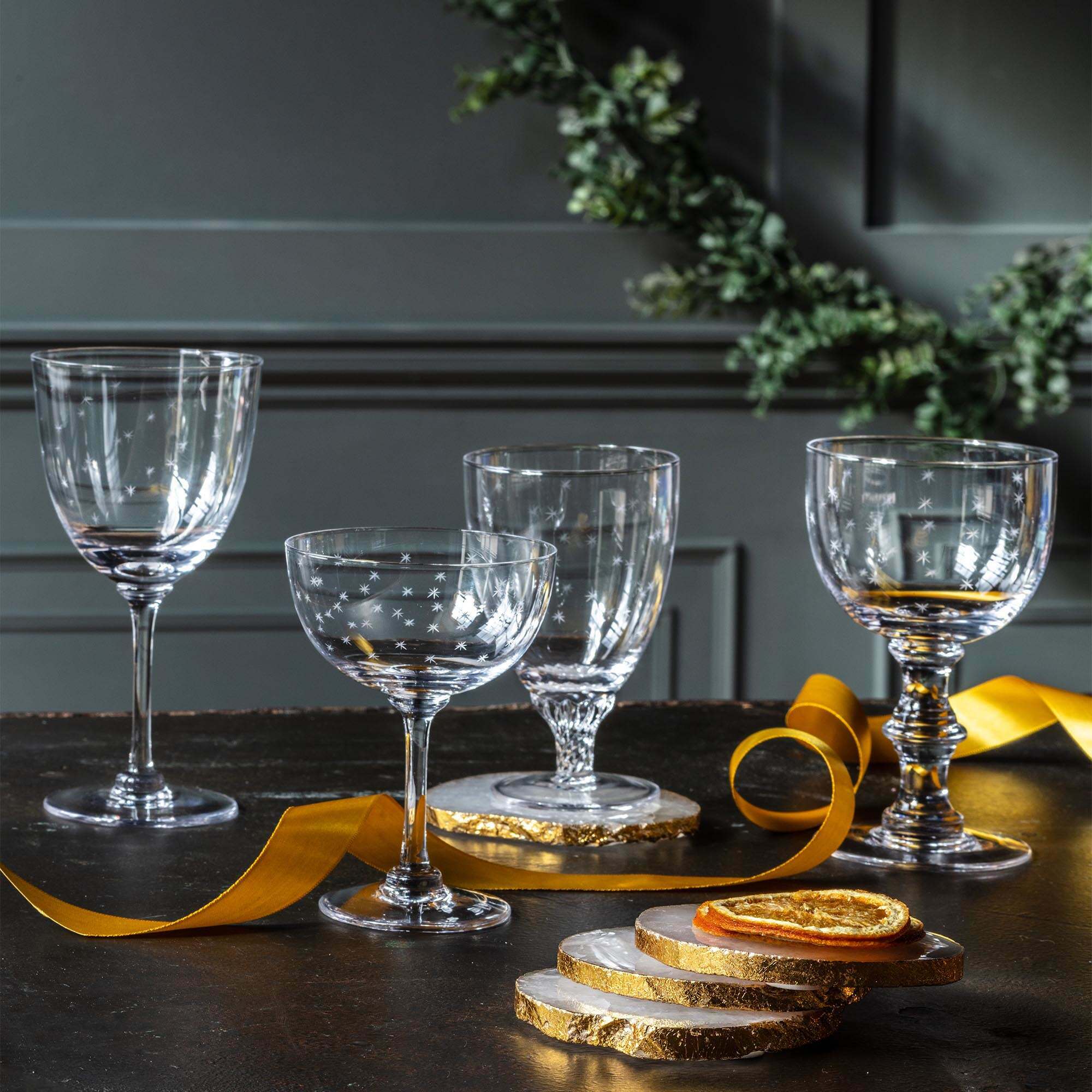 Read more about Graham and green set of six stars crystal bistro glasses