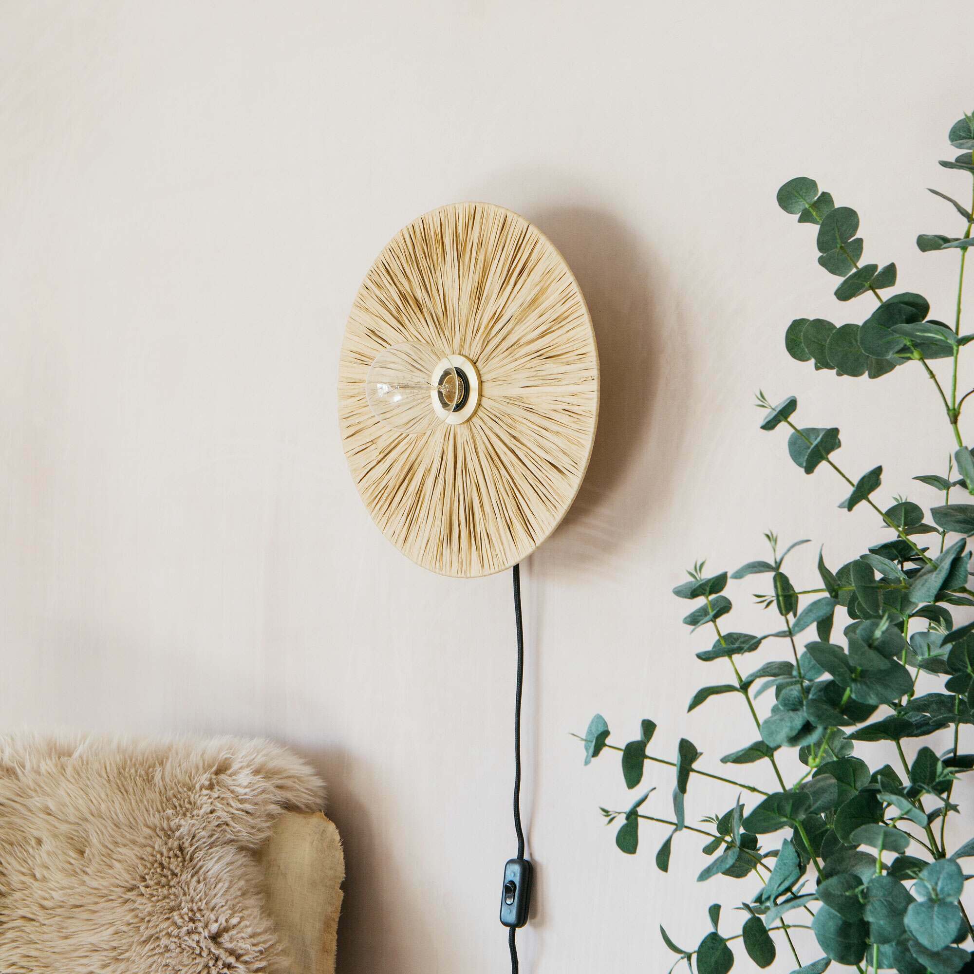 Read more about Graham and green raffy natural round wall light