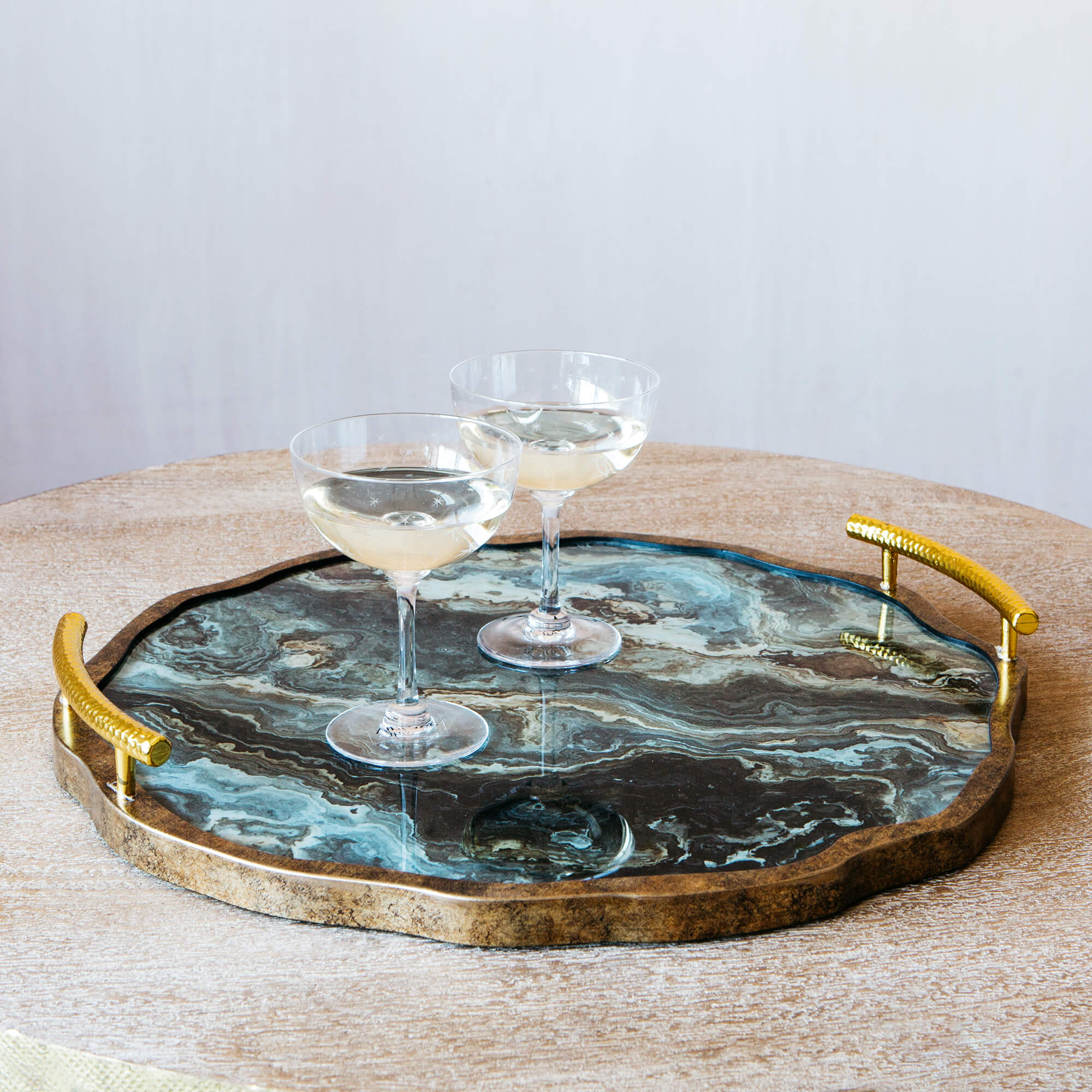 Read more about Graham and green marble effect tray with handles