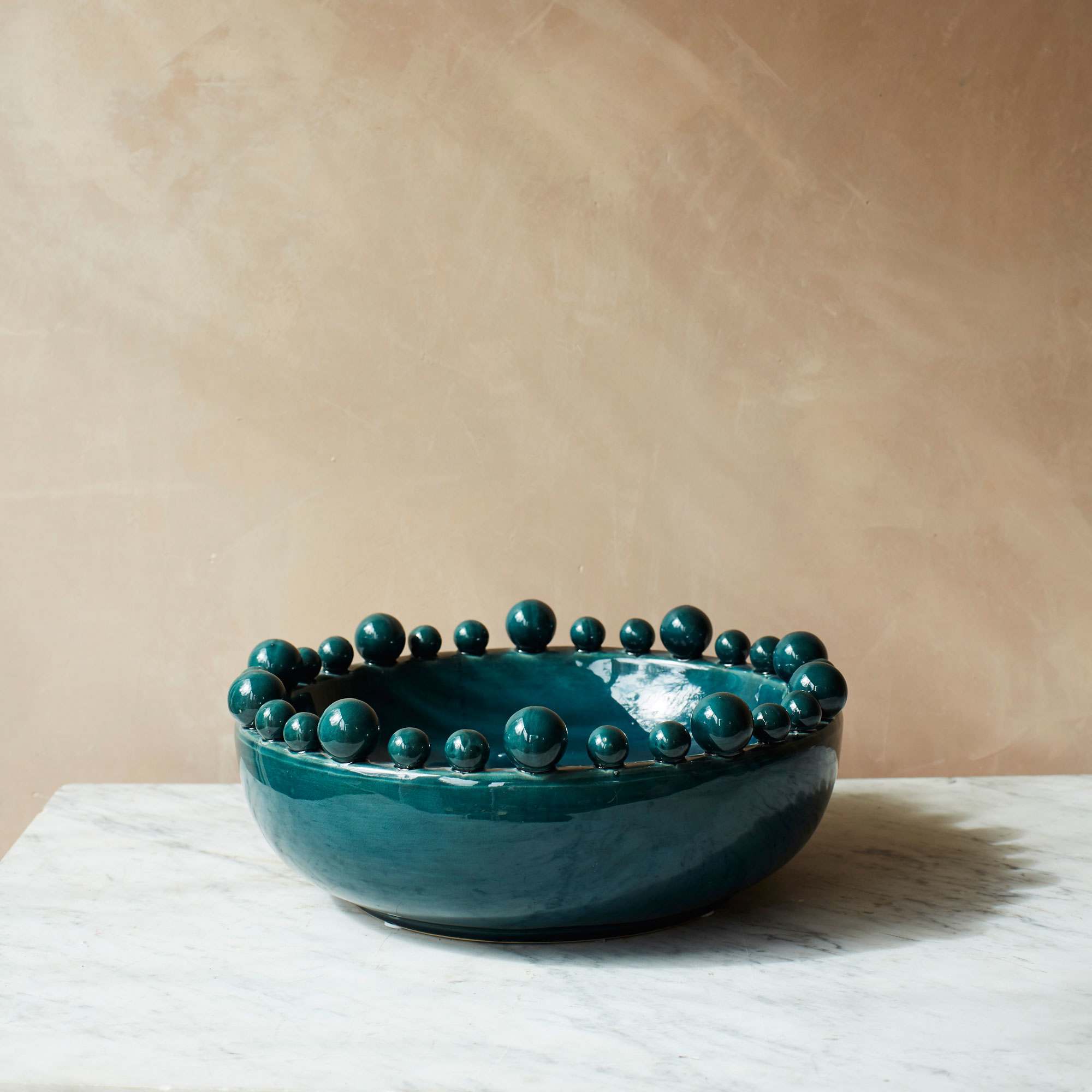 Graham And Green Teal Ceramic Splash Bowl
