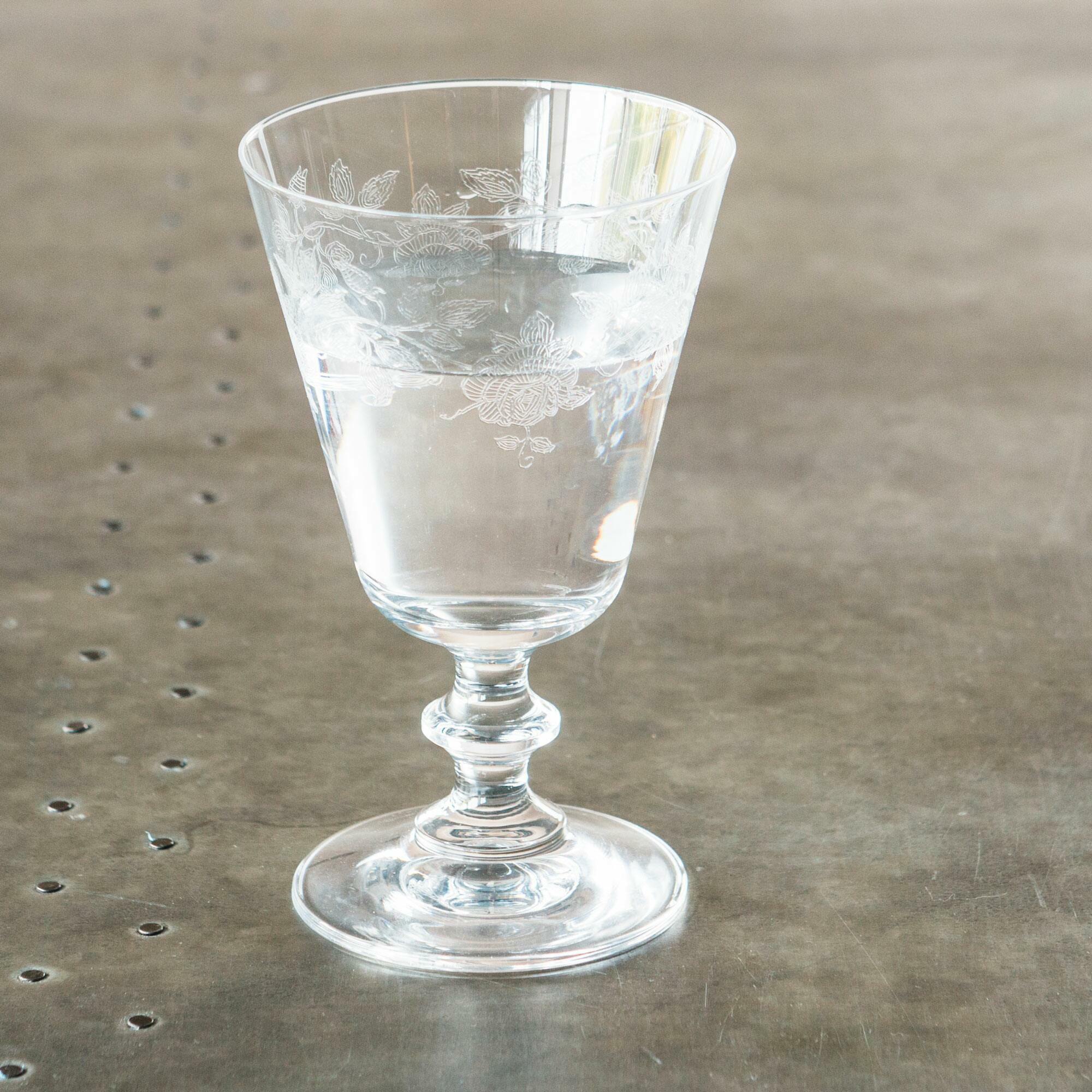 An image of Engraved Roses Water Glass