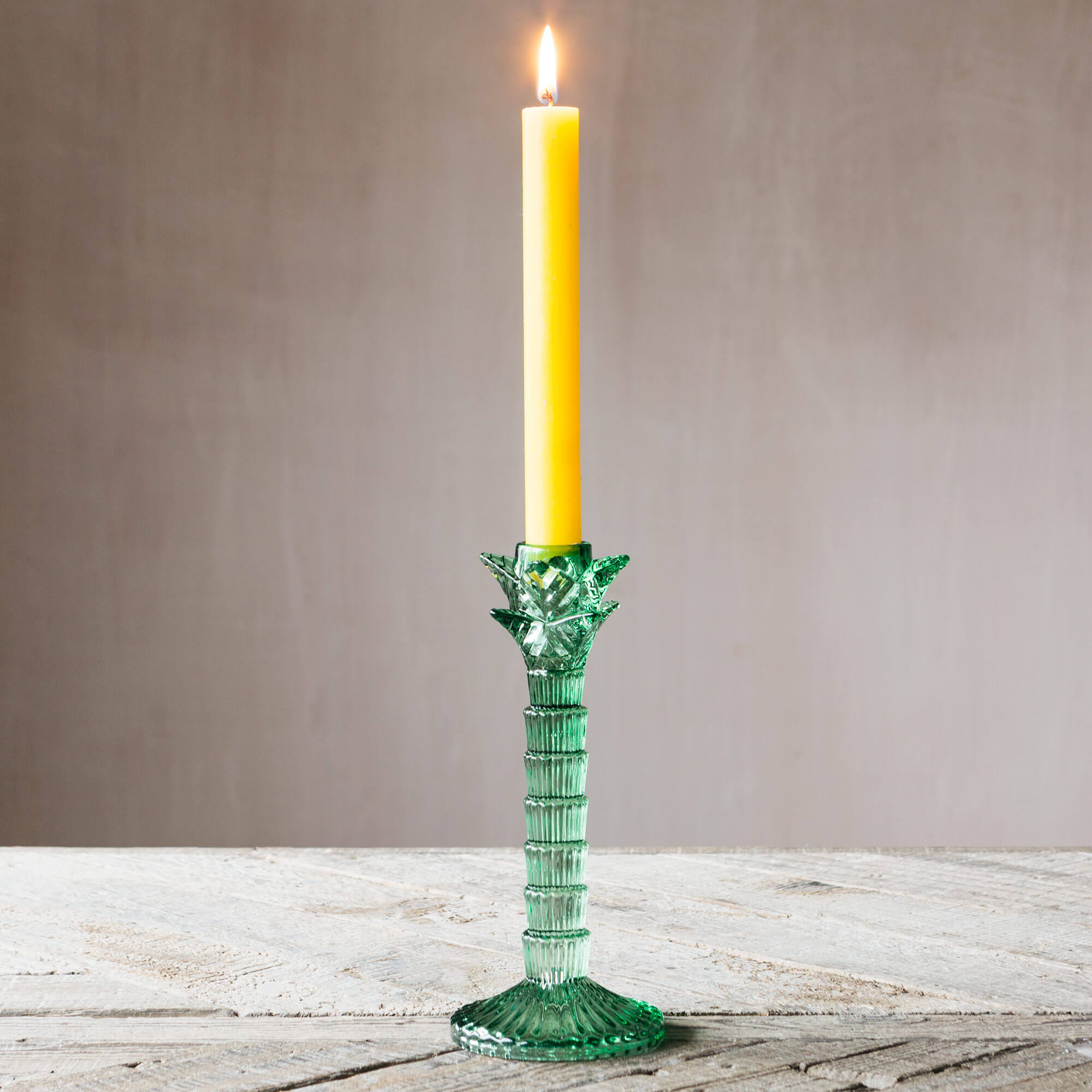 Read more about Graham and green green glass palm tree candlestick