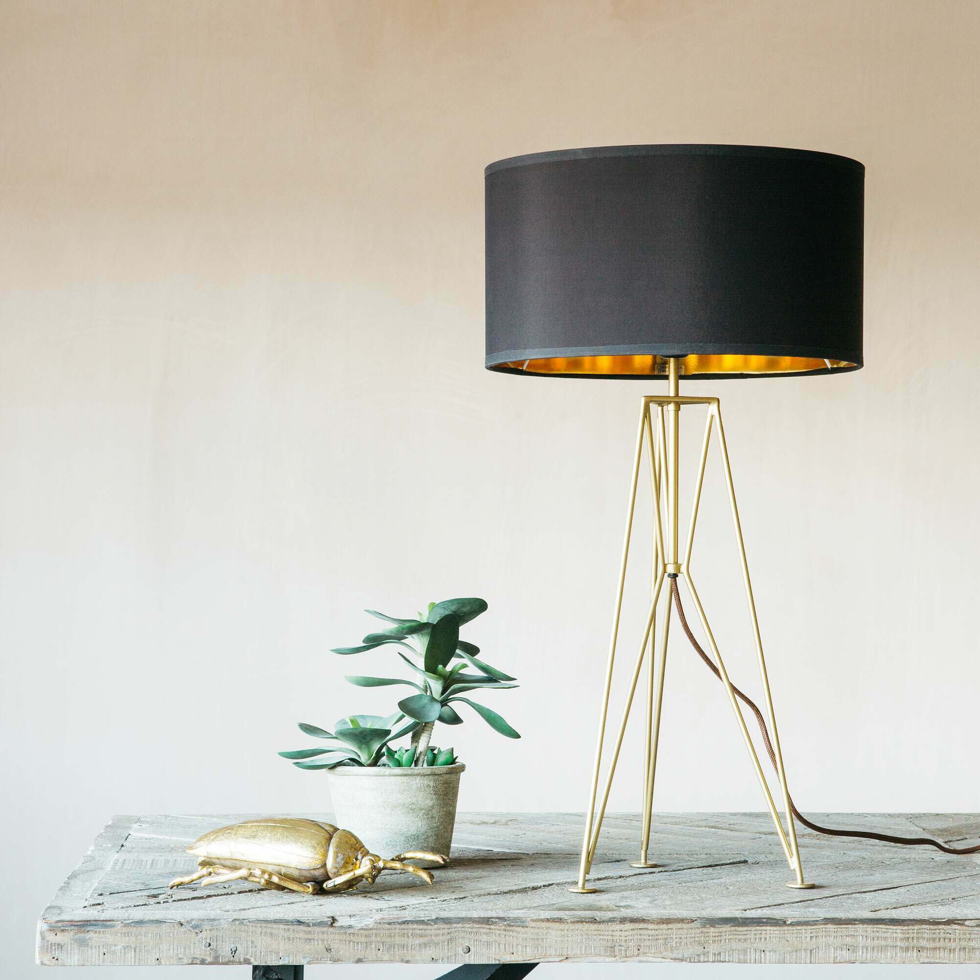 Graham And Green Maxwell Gold Tripod Table Lamp