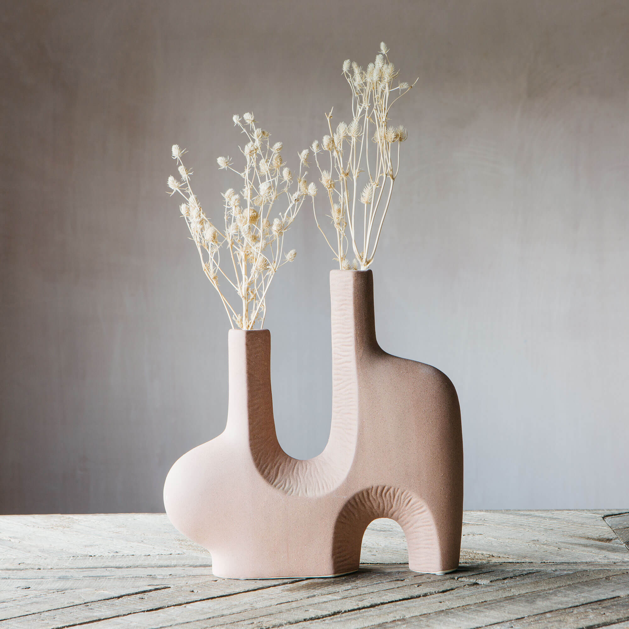Read more about Graham and green terracotta abstract twin vase