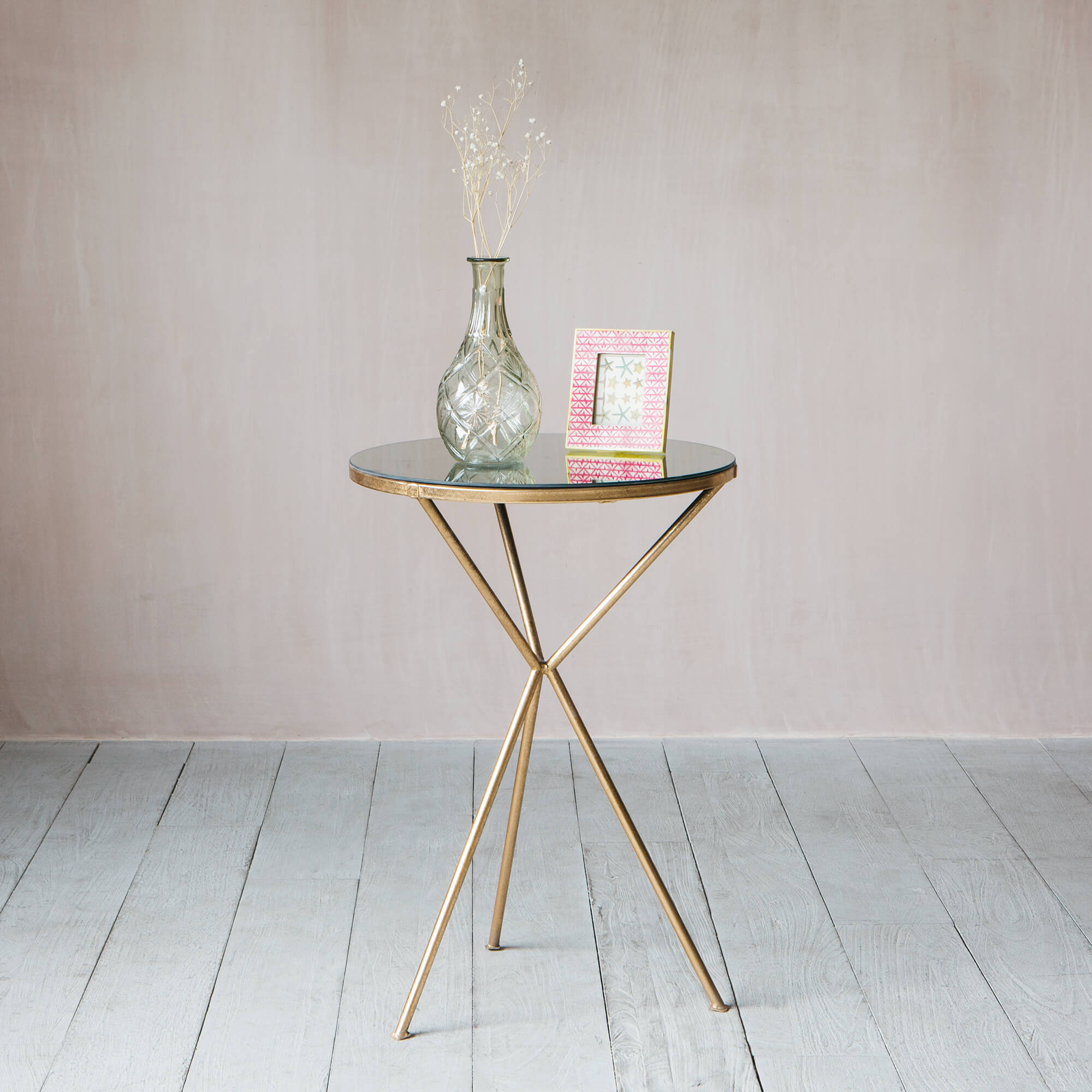Photo of Graham and green gold tripod mirrored table