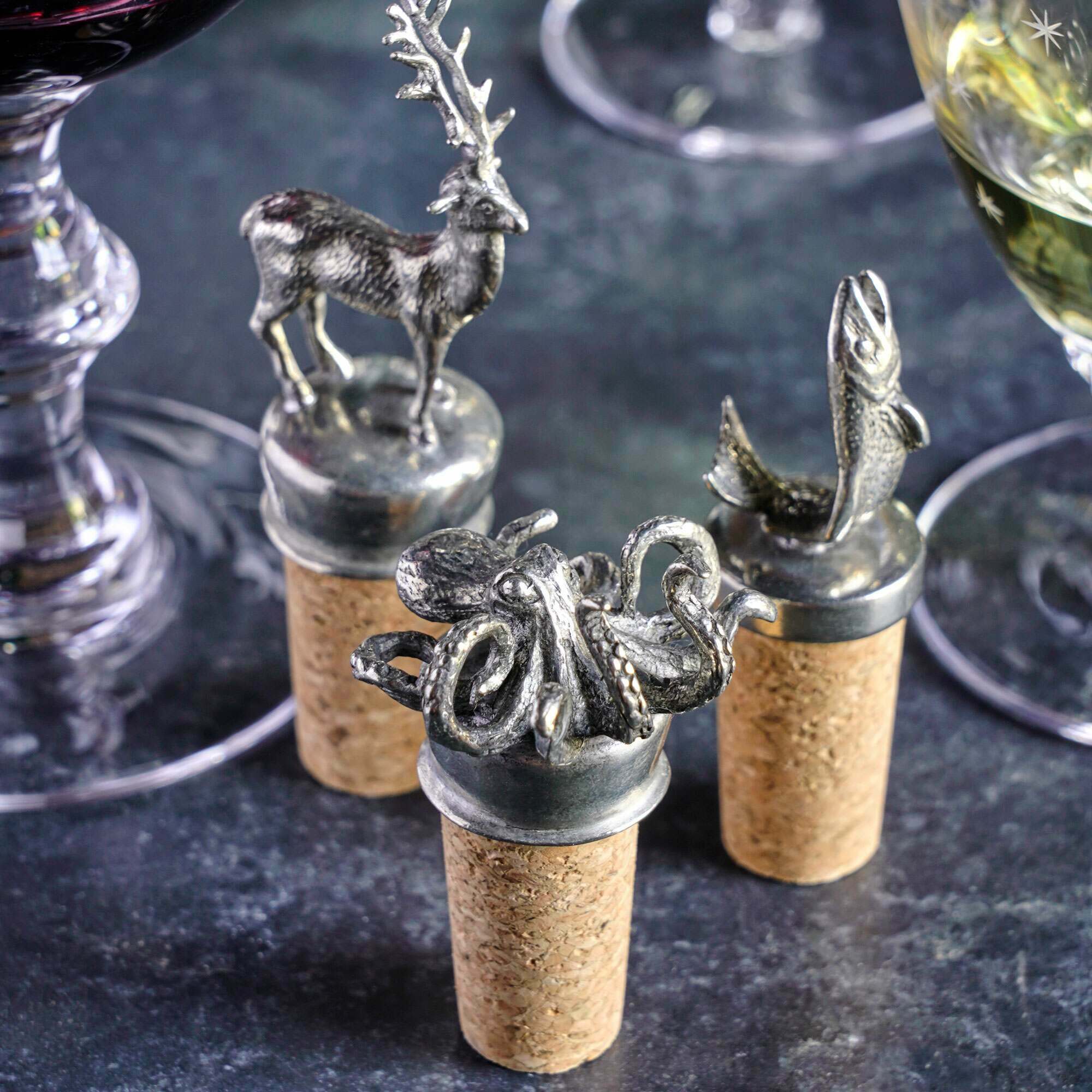 Photo of Graham and green pewter fish bottle stopper