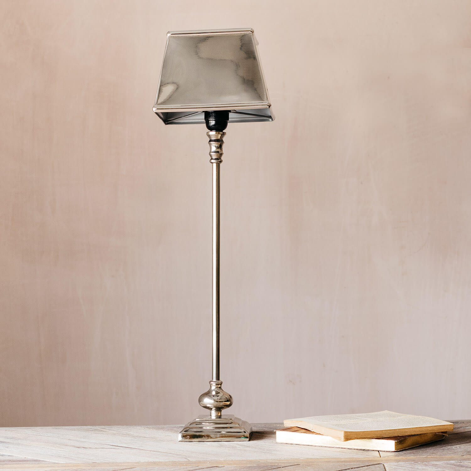 Photo of Graham and green slim nickel table lamp