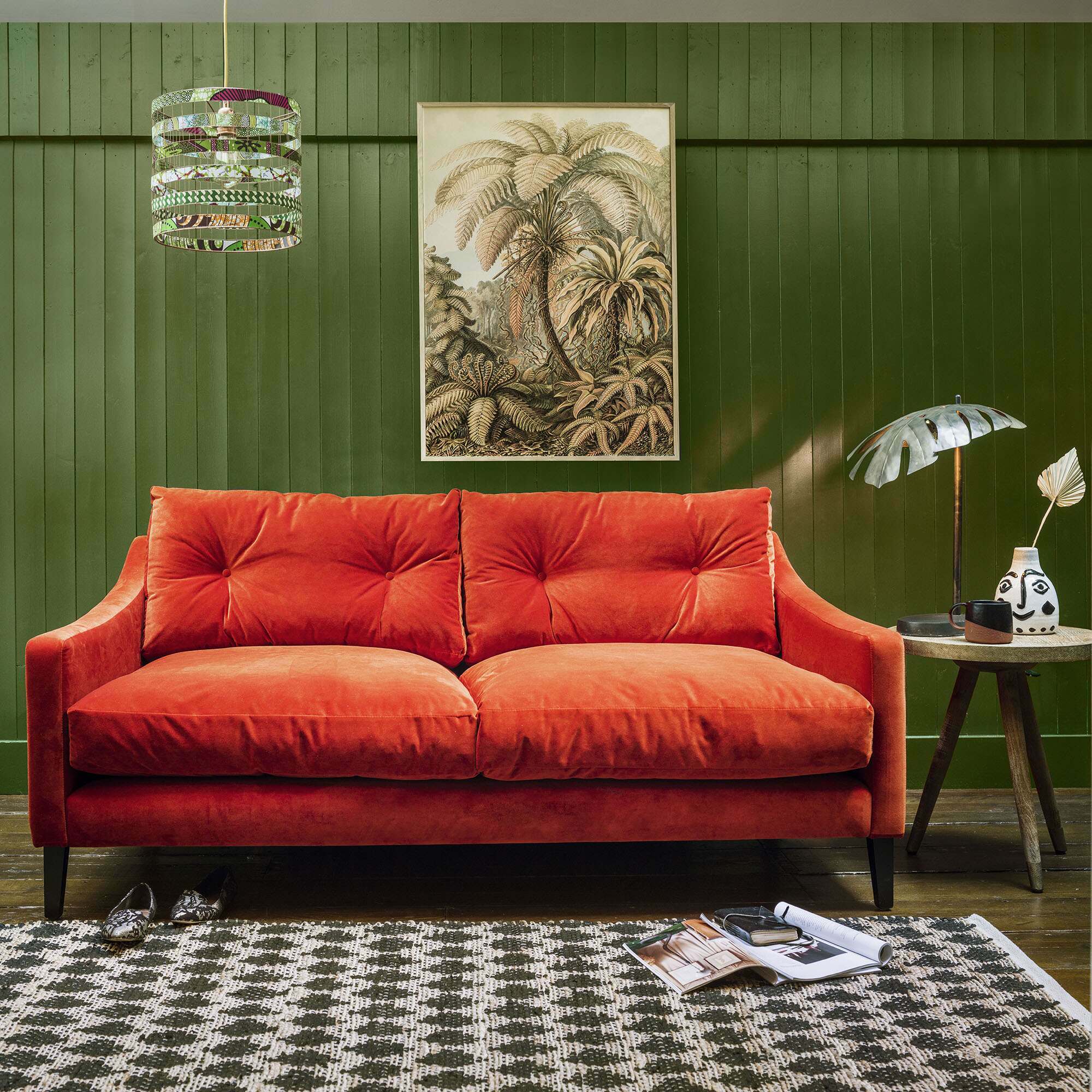 Photo of Graham and green deep dream carnelian velvet two and a half seater sofa
