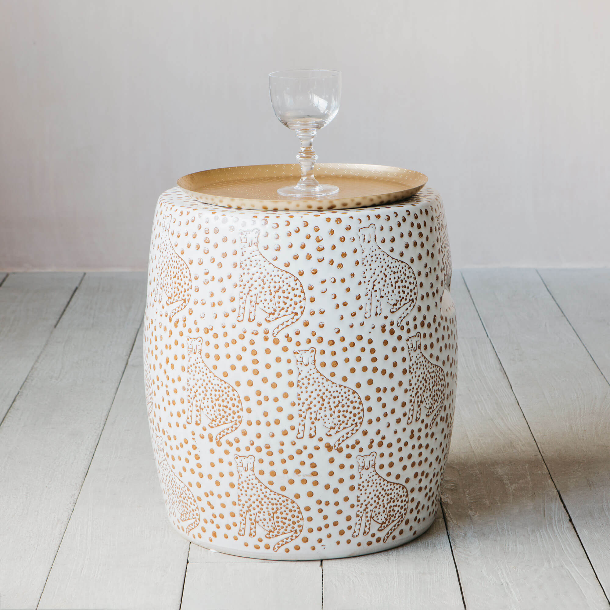 Read more about Graham and green white leopard stool
