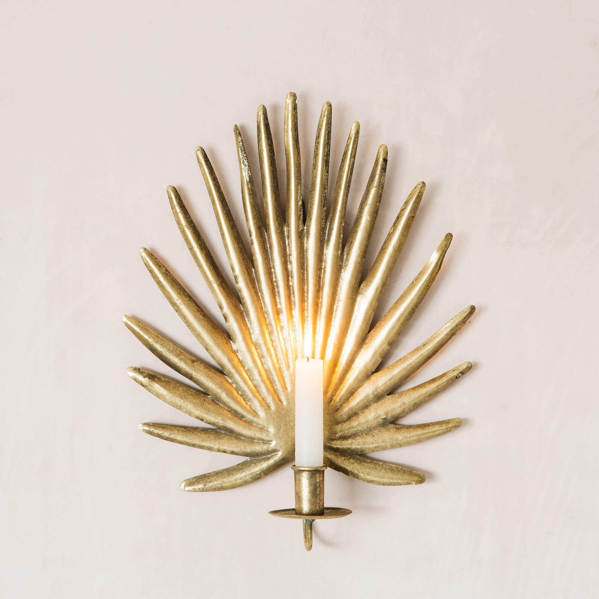 Read more about Graham and green gold palm candle holder wall sconce