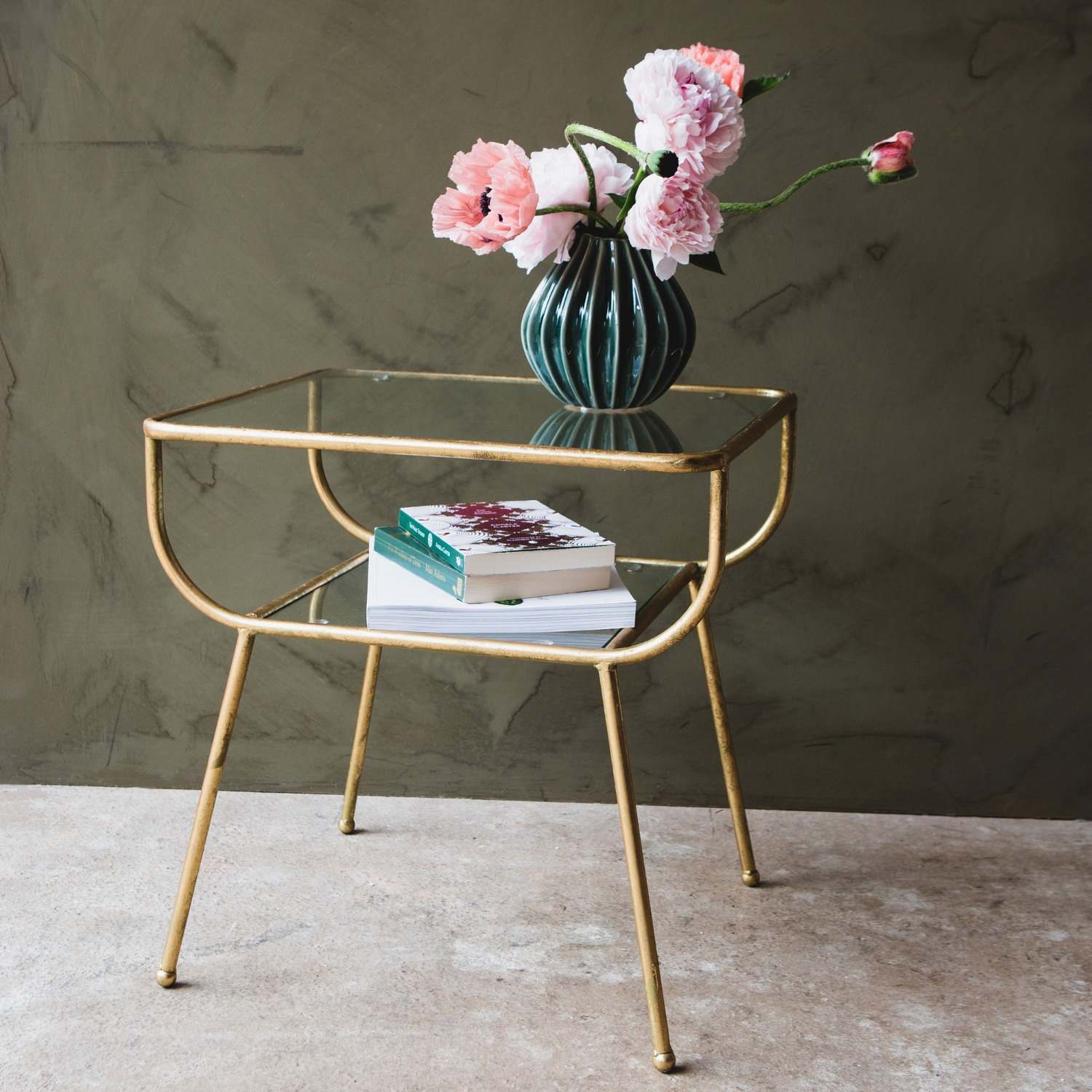 Read more about Graham and green eluminea large gold side table