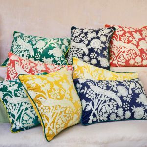 Manaus Hand-Embroidered Square Velvet Cushions