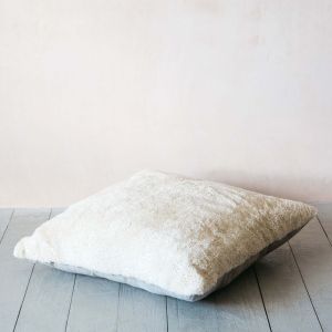 Eggshell Curly Sheepskin Floor Cushion