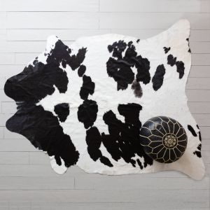 Large Black and White Cowhide Rug