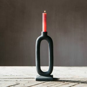 Black Oval Candle Holder