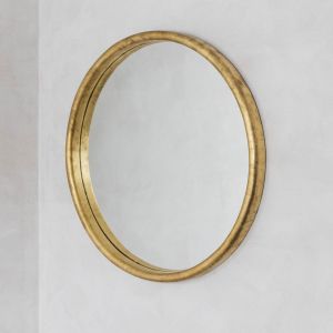 Large Round Gold Foil Mirror