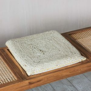 Square Yellow Braided Seagrass Seat Pad