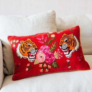 Velvet Tiger Cushions