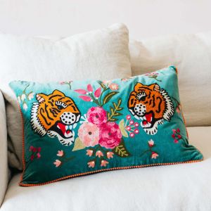 Velvet Tiger Cushions