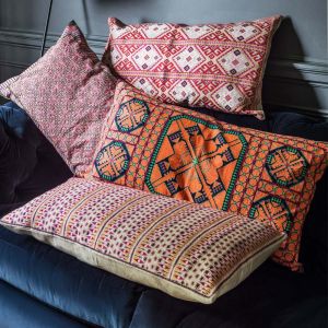 Anya Pink and Purple Rectangular Cushion 