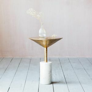 Mildred Gold and Marble Side Table