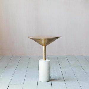 Mildred Gold and Marble Side Table
