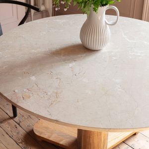 Kinsley 4 Seater Round Marble Dining Table