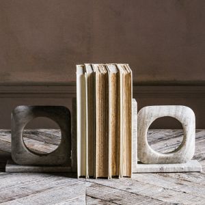 Brown Marble Bookends
