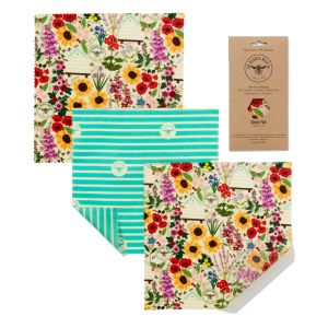 Floral Beeswax Wrap Cheese Set