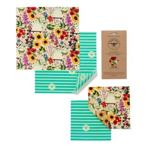Floral Beeswax Wrap Lunch Set