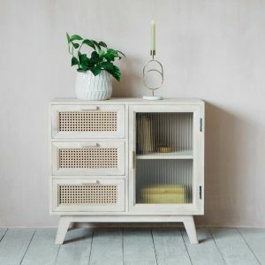 Esben Glass Cupboard with Drawers