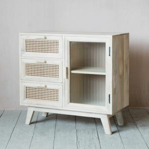 Esben Glass Cupboard with Drawers