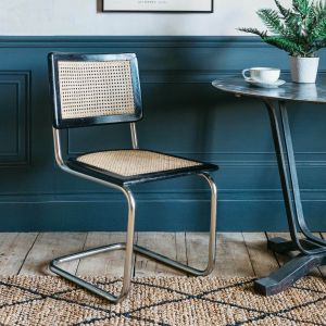 Black Mango Wood and Chrome Chair
