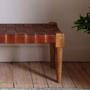 Chester Woven Leather Bench