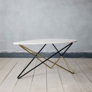 Detroit Marble Oval Side Table