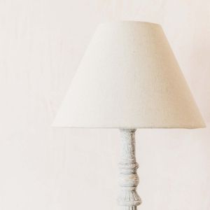 Distressed Wooded Lamp with Shade