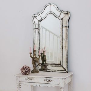 Shaped Antiqued Venetian Mirror