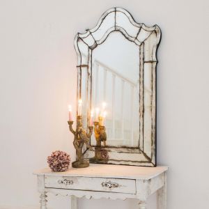 Shaped Antiqued Venetian Mirror