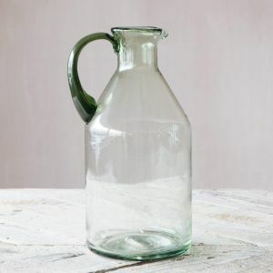 Green Glass Jug with Handle