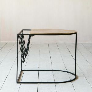 Eve Gold Side Table and Magazine Rack