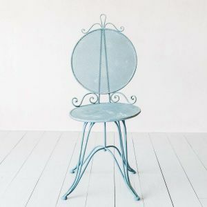 Distressed Teal Iron Chair